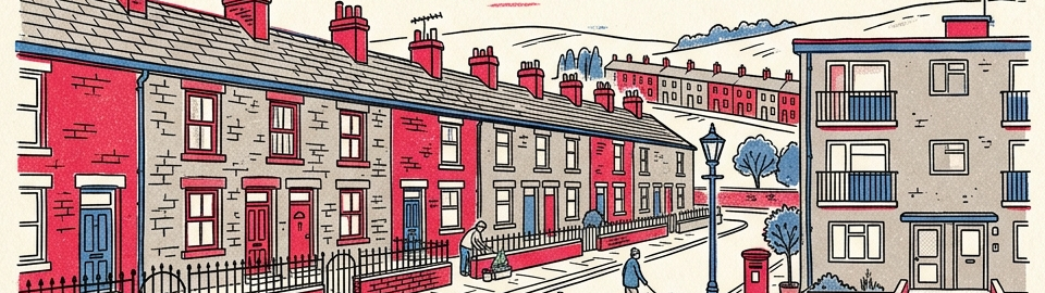 Terraced houses and the council flat in Pudsey