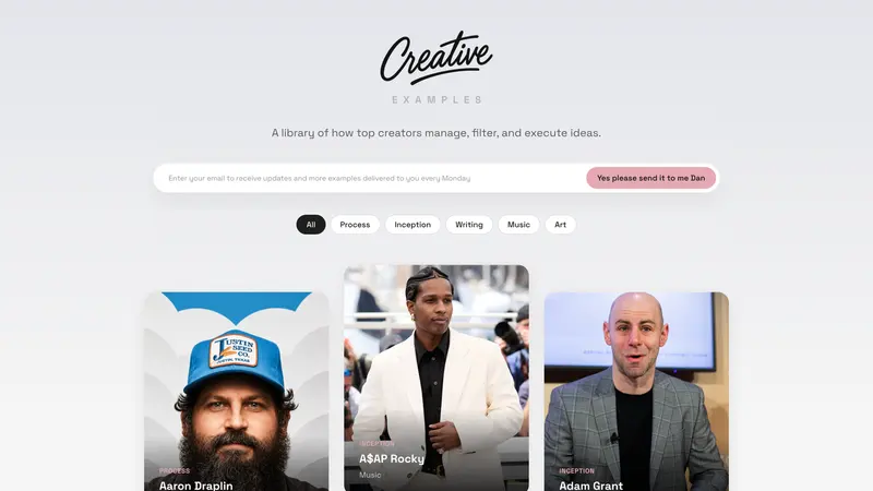 Creative Examples — a curated library of creative process and mastery